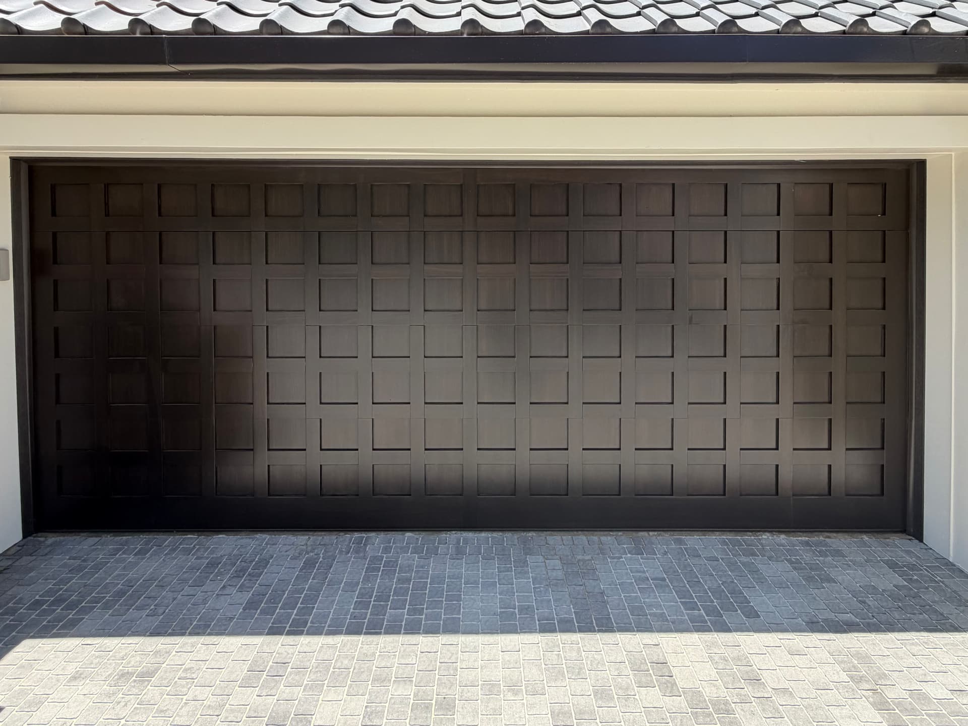 GD-28 — Custom African Mahogany Garage Door