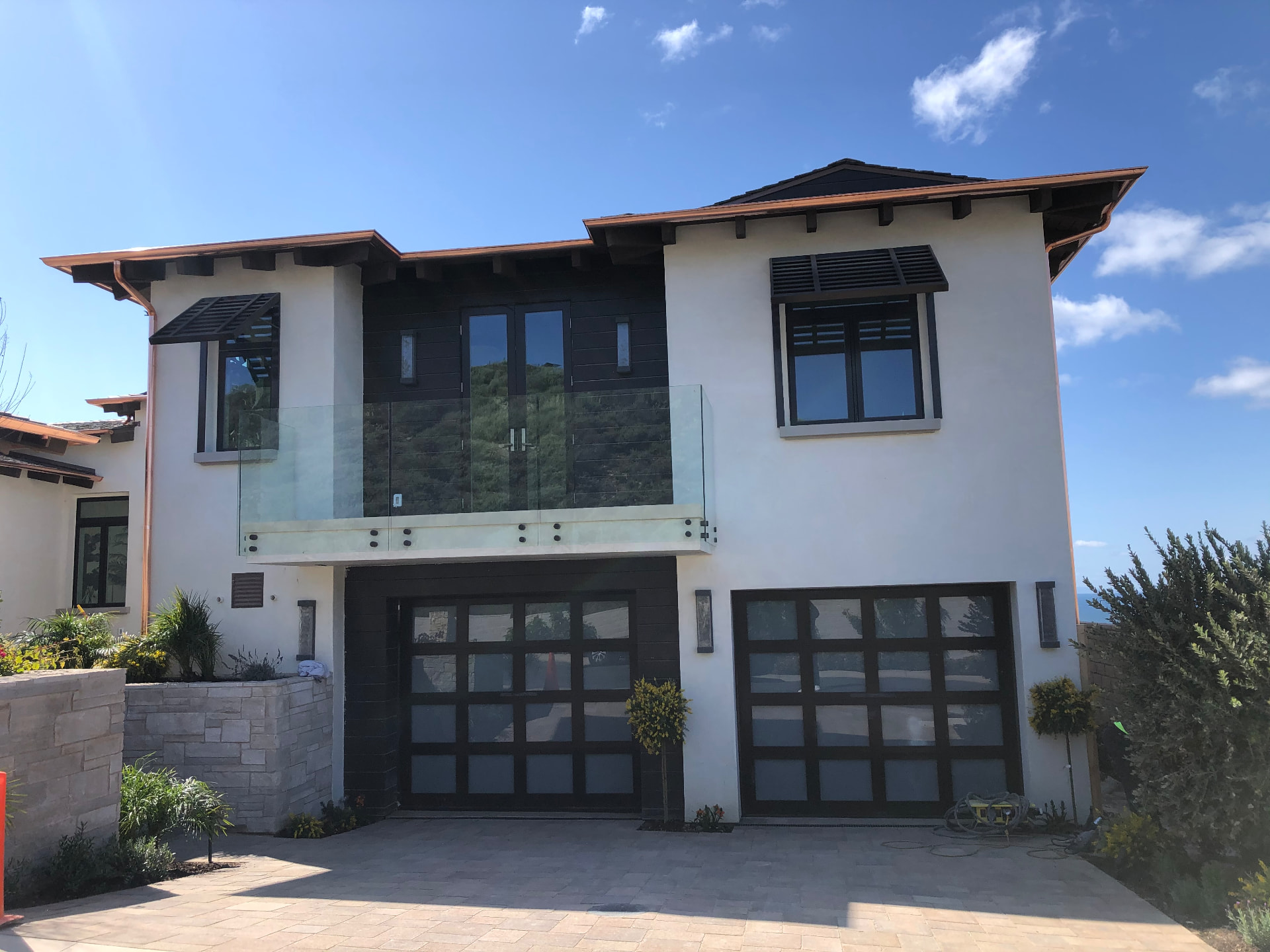 GD-24 — African Mahogany Full-View Glass Garage Doors