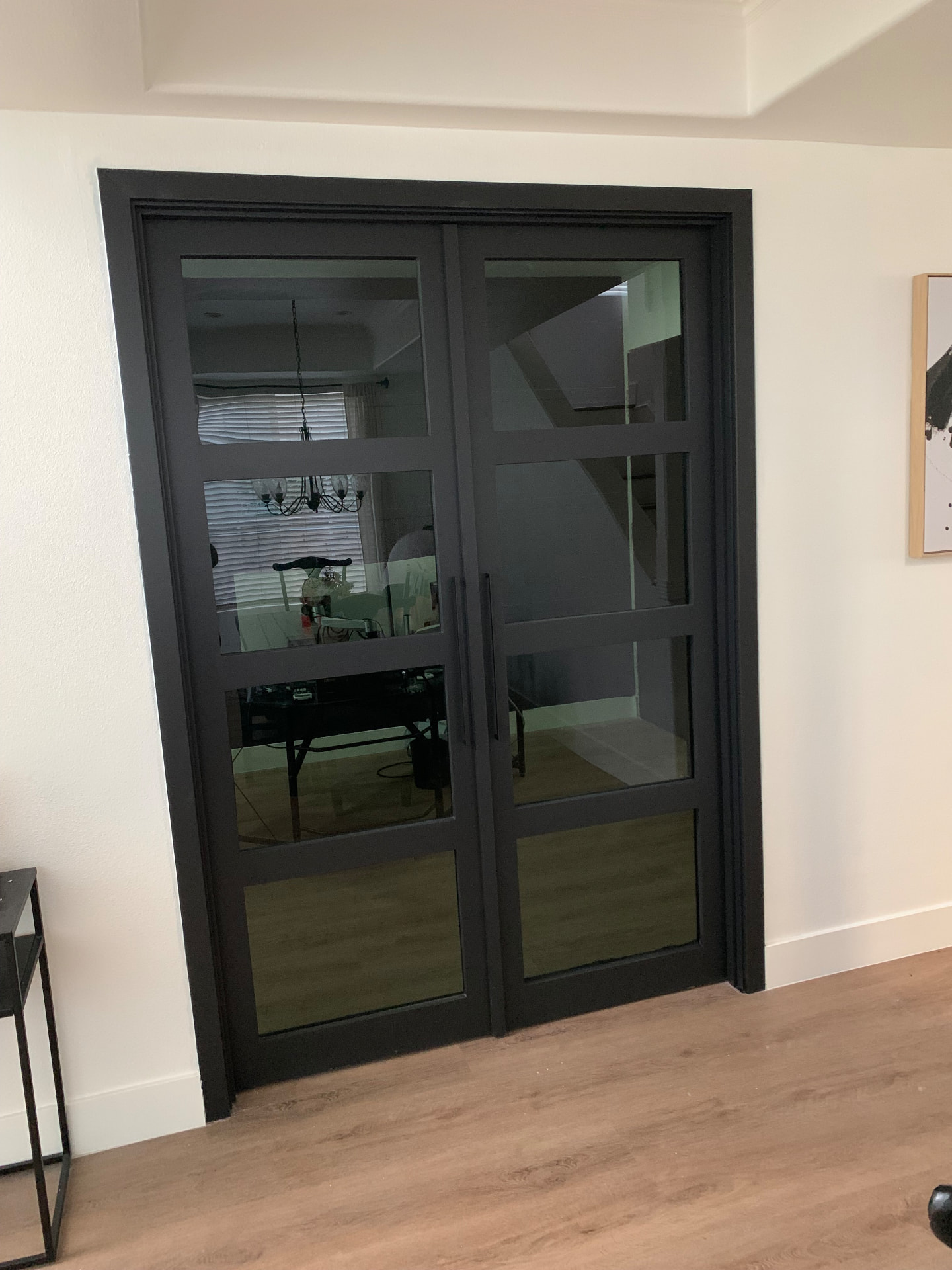 ID-07 — Black Four-Lite Glass Double Interior Doors