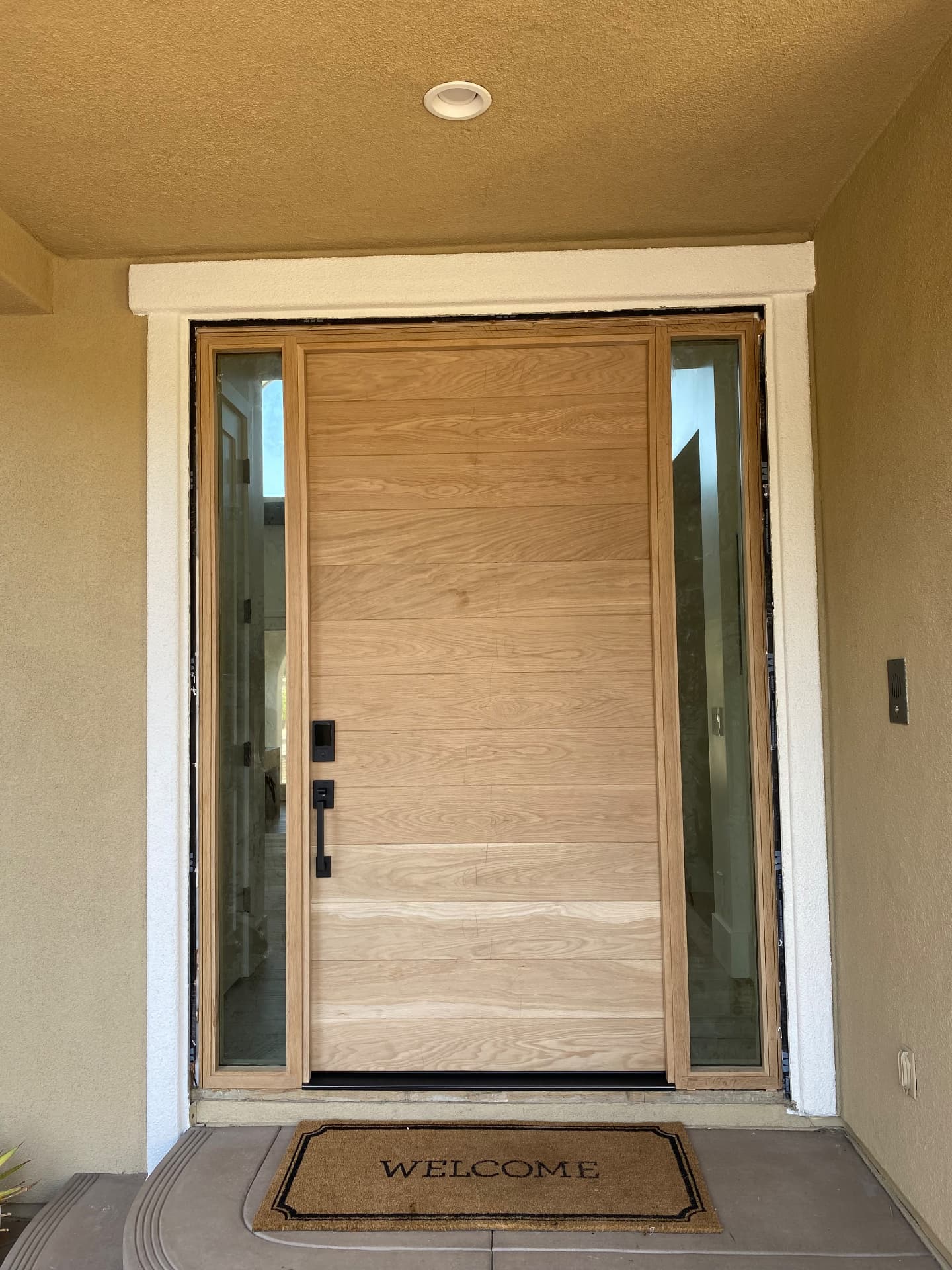 ED-20 — White Oak Slat Entry with  Sidelights