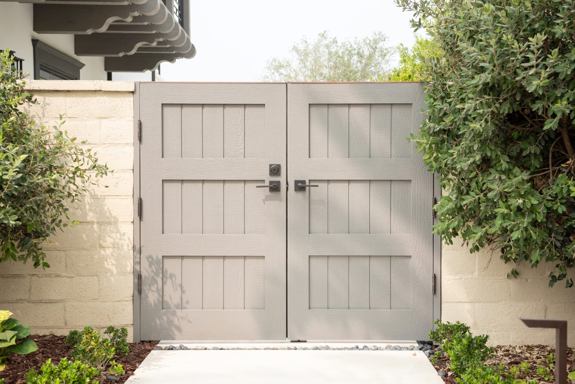 PG-02 — Gray Slat Pedestrian Gate