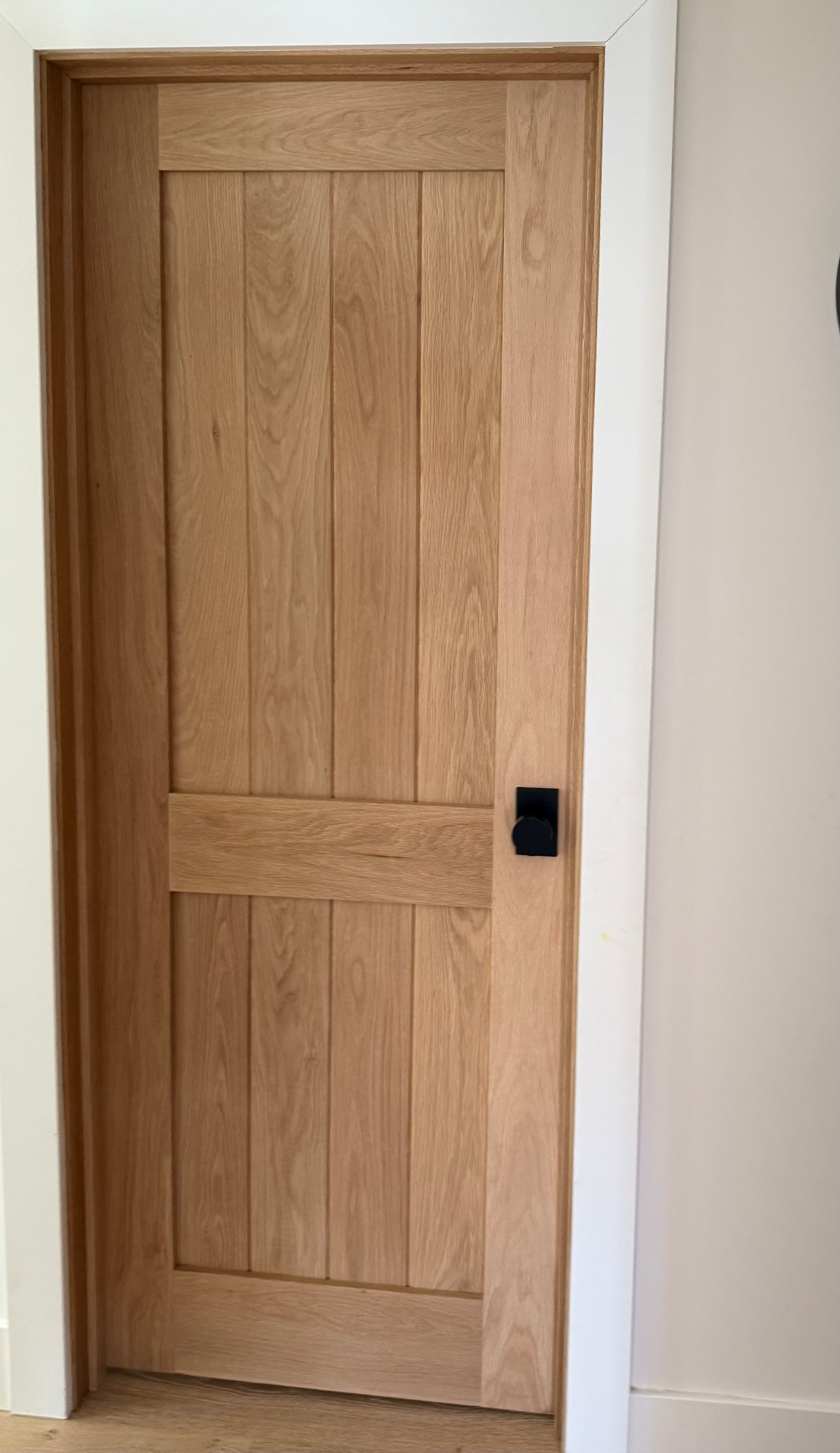 ID-09 — White Oak Two-Panel Plank Interior Door