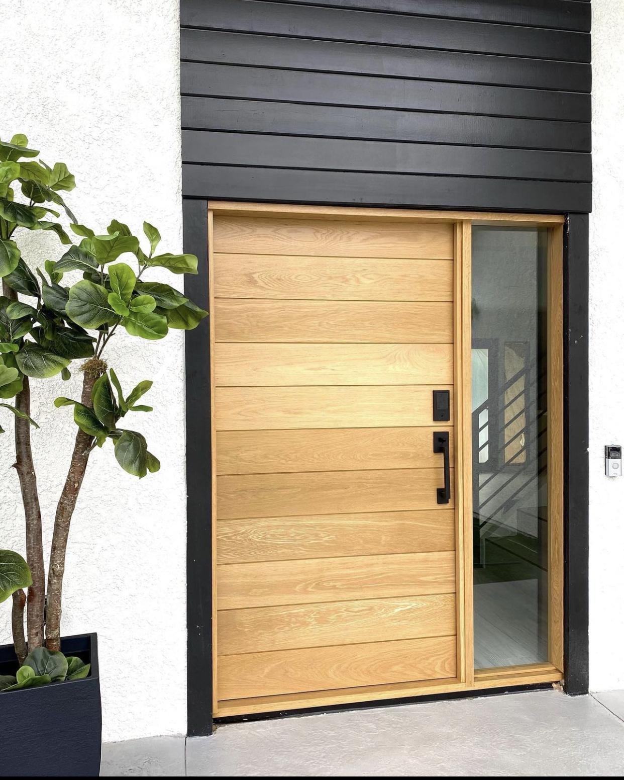 ED-05 — White Oak Slated Door with Side Lite